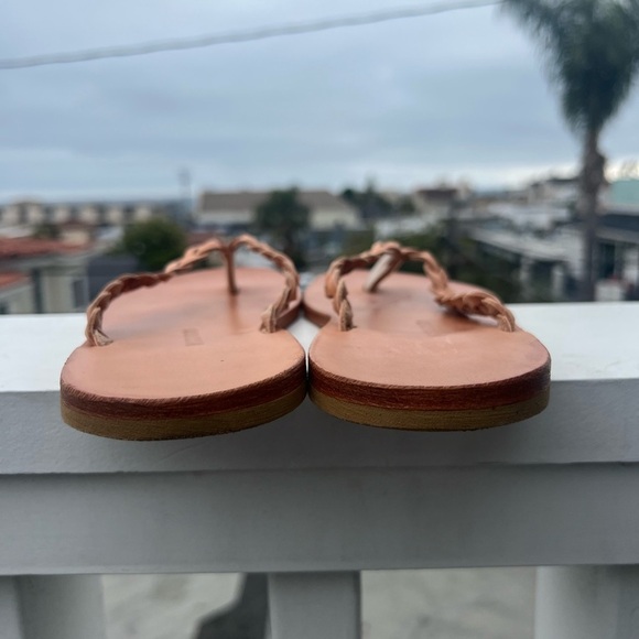 Maria Farro Grecian leather braided thong tan sandals sz 39 festival boho hippie - Picture 3 of 10